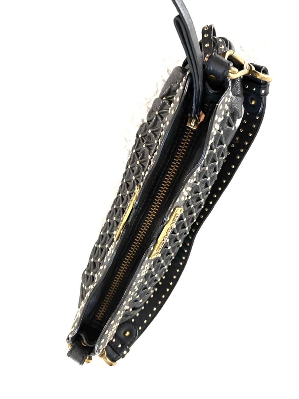 Lockheart vintage y2k bag purse clutch  Black Studded Leather - Picture 4 of 9